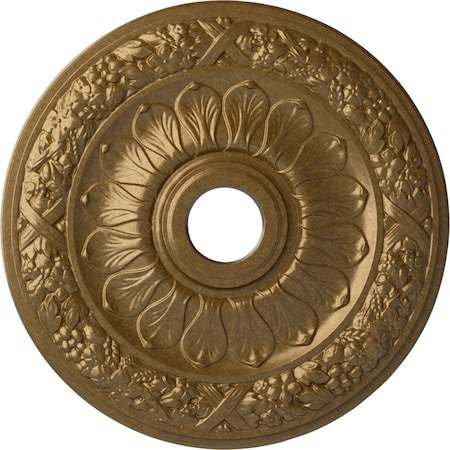 Ekena Millwork Swindon Ceiling Medallion (Fits Canopies up to 6 1/8"), 24"OD x 4"ID x 1 1/2"P, Pale Gold CM24SWPAS